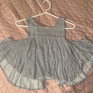 Guess Black and White Striped Crop Top